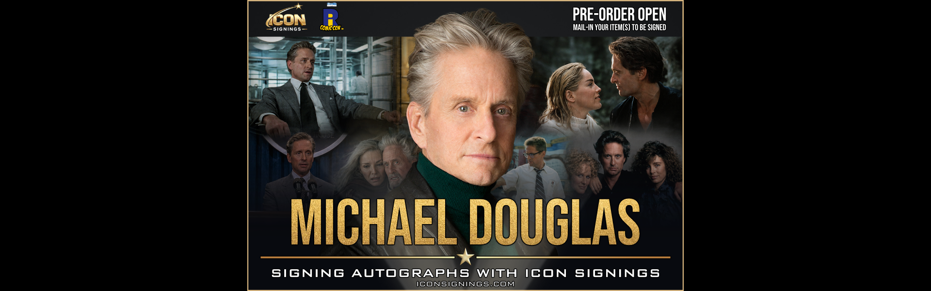 Michael Douglas Signing with ICON Signings - Website Banner